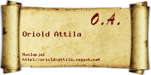 Oriold Attila névjegykártya